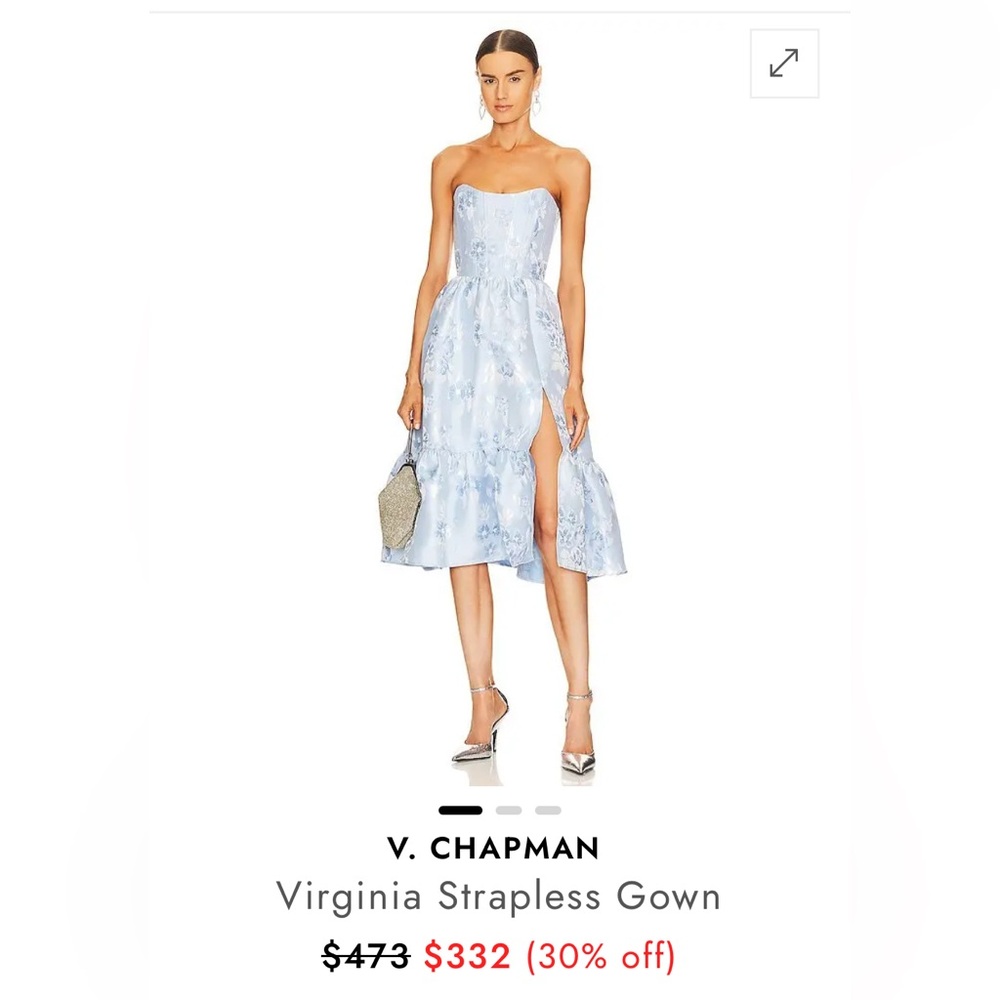 V. Chapman Blue Strapless Tiered Sundress